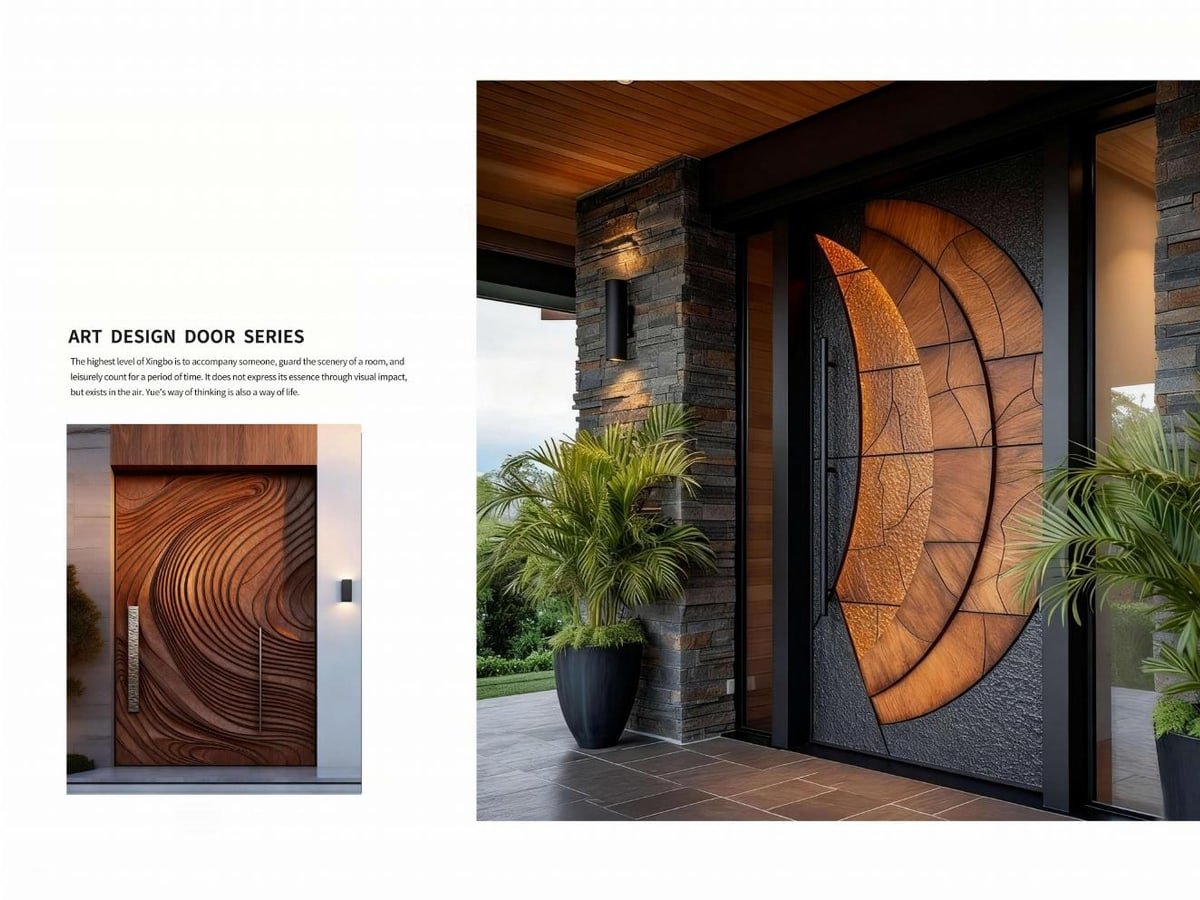 Entrance Door art wood finish example
